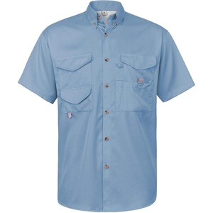 image:imageAlimens amp Gentle Short Sleeve Fishing Shirt Wicking Fabric Sun Protection Casual Button Down ShirtsBlue