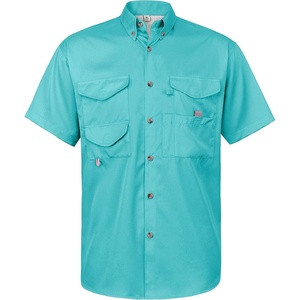 image:imageAlimens amp Gentle Short Sleeve Fishing Shirt Wicking Fabric Sun Protection Casual Button Down ShirtsBlue Green