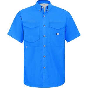 image:imageAlimens amp Gentle Short Sleeve Fishing Shirt Wicking Fabric Sun Protection Casual Button Down ShirtsBright Blue