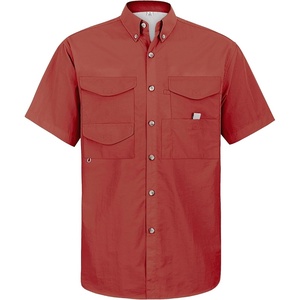 image:imageAlimens amp Gentle Short Sleeve Fishing Shirt Wicking Fabric Sun Protection Casual Button Down ShirtsBurgundy
