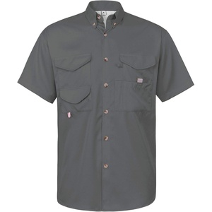 image:imageAlimens amp Gentle Short Sleeve Fishing Shirt Wicking Fabric Sun Protection Casual Button Down ShirtsDark Grey