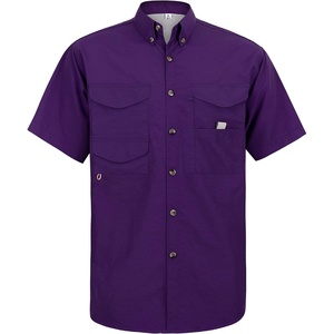 image:imageAlimens amp Gentle Short Sleeve Fishing Shirt Wicking Fabric Sun Protection Casual Button Down ShirtsDark Purple