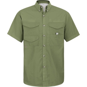 image:imageAlimens amp Gentle Short Sleeve Fishing Shirt Wicking Fabric Sun Protection Casual Button Down ShirtsGrass Green