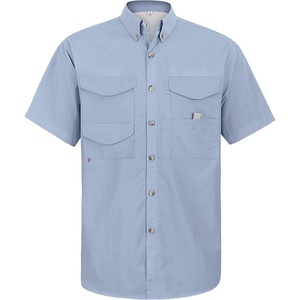 image:imageAlimens amp Gentle Short Sleeve Fishing Shirt Wicking Fabric Sun Protection Casual Button Down ShirtsGrayish Blue