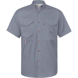image:imageAlimens amp Gentle Short Sleeve Fishing Shirt Wicking Fabric Sun Protection Casual Button Down ShirtsGrey