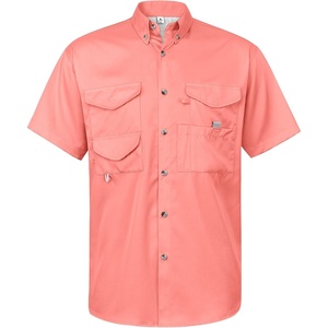 image:imageAlimens amp Gentle Short Sleeve Fishing Shirt Wicking Fabric Sun Protection Casual Button Down ShirtsSalmon Pink