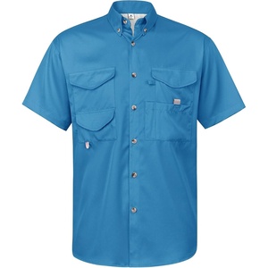image:imageAlimens amp Gentle Short Sleeve Fishing Shirt Wicking Fabric Sun Protection Casual Button Down ShirtsTeal Blue