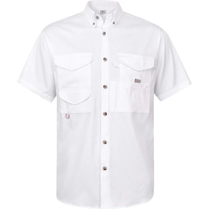 image:imageAlimens amp Gentle Short Sleeve Fishing Shirt Wicking Fabric Sun Protection Casual Button Down ShirtsWhite