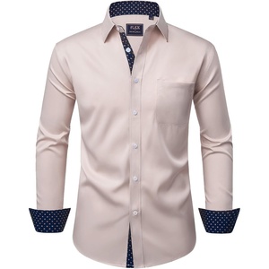 image:imageMens Dress Shirt Long Sleeve Wrinkle Free Button Down Shirt Business CasualTan
