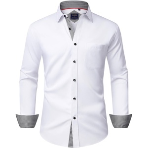 image:imageMens Dress Shirt Long Sleeve Wrinkle Free Button Down Shirt Business CasualWhite