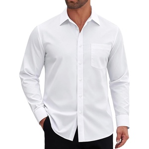 image:imageMens Dress Shirt Long Sleeve Wrinkle Free Stretch Button Down ShirtWhite