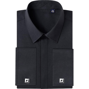 image:imageMens Dress Shirts French Cuff Regular Fit Formal Tuxedo Cufflinks ShirtBlack