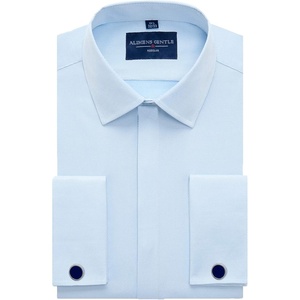 image:imageMens Dress Shirts French Cuff Regular Fit Formal Tuxedo Cufflinks ShirtTwilled Blue