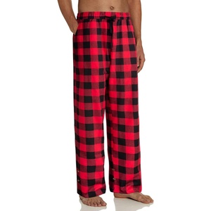 image:imageMens Flannel Pajama Pants Plaid Heavyweight Cotton PJs Bottoms SleepwearBlack Red