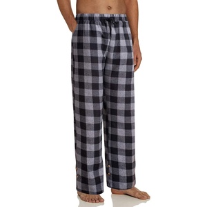 image:imageMens Flannel Pajama Pants Plaid Heavyweight Cotton PJs Bottoms SleepwearGrey Black