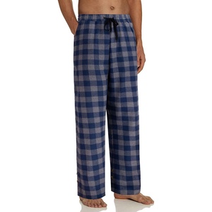image:imageMens Flannel Pajama Pants Plaid Heavyweight Cotton PJs Bottoms SleepwearGrey Navy