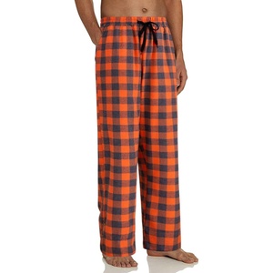 image:imageMens Flannel Pajama Pants Plaid Heavyweight Cotton PJs Bottoms SleepwearOrange Grey
