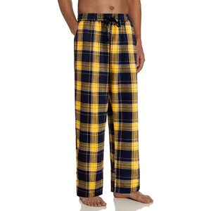 image:imageMens Flannel Pajama Pants Plaid Heavyweight Cotton PJs Bottoms SleepwearYellow Navy