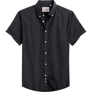 image:imageMens Oxford Dress Shirt Short Sleeve Button Down Collar Summer Casual ShirtBlack