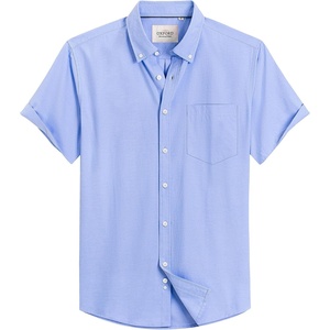 image:imageMens Oxford Dress Shirt Short Sleeve Button Down Collar Summer Casual ShirtClassic Blue