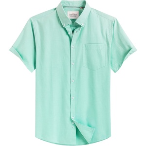 image:imageMens Oxford Dress Shirt Short Sleeve Button Down Collar Summer Casual ShirtGreen