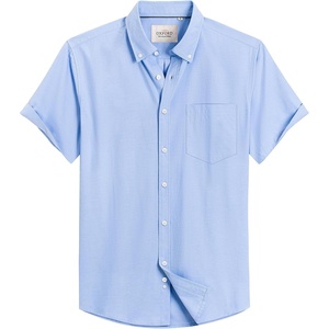 image:imageMens Oxford Dress Shirt Short Sleeve Button Down Collar Summer Casual ShirtLight Blue