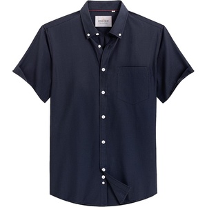 image:imageMens Oxford Dress Shirt Short Sleeve Button Down Collar Summer Casual ShirtNavy Blue