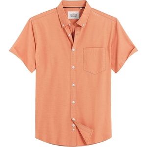 image:imageMens Oxford Dress Shirt Short Sleeve Button Down Collar Summer Casual ShirtOrange