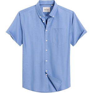 image:imageMens Oxford Dress Shirt Short Sleeve Button Down Collar Summer Casual ShirtRoyal Blue