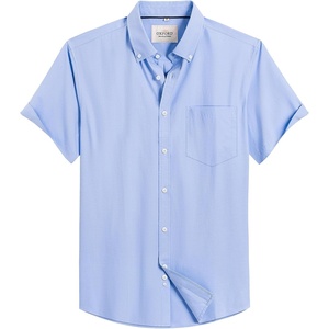 image:imageMens Oxford Dress Shirt Short Sleeve Button Down Collar Summer Casual ShirtSky Blue