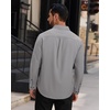 image:imageAlimens amp Gentle Mens Dress Shirts Long Sleeve Wrinkle Free Stretch Solid Button Down Shirt Casual Wedding Dating Dress ShirtGrey
