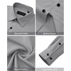 image:imageAlimens amp Gentle Mens Dress Shirts Long Sleeve Wrinkle Free Stretch Solid Button Down Shirt Casual Wedding Dating Dress ShirtGrey