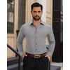image:imageAlimens amp Gentle Mens Dress Shirts Long Sleeve Wrinkle Free Stretch Solid Button Down Shirt Casual Wedding Dating Dress ShirtGrey