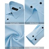 image:imageAlimens amp Gentle Mens Dress Shirts Long Sleeve Wrinkle Free Stretch Solid Button Down Shirt Casual Wedding Dating Dress ShirtLight Blue