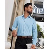 image:imageAlimens amp Gentle Mens Dress Shirts Long Sleeve Wrinkle Free Stretch Solid Button Down Shirt Casual Wedding Dating Dress ShirtLight Blue
