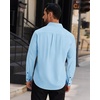 image:imageAlimens amp Gentle Mens Dress Shirts Long Sleeve Wrinkle Free Stretch Solid Button Down Shirt Casual Wedding Dating Dress ShirtLight Blue