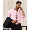 image:imageAlimens amp Gentle Mens Dress Shirts Long Sleeve Wrinkle Free Stretch Solid Button Down Shirt Casual Wedding Dating Dress ShirtLight Pink