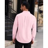 image:imageAlimens amp Gentle Mens Dress Shirts Long Sleeve Wrinkle Free Stretch Solid Button Down Shirt Casual Wedding Dating Dress ShirtLight Pink