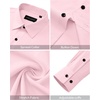 image:imageAlimens amp Gentle Mens Dress Shirts Long Sleeve Wrinkle Free Stretch Solid Button Down Shirt Casual Wedding Dating Dress ShirtLight Pink