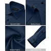 image:imageAlimens amp Gentle Mens Dress Shirts Long Sleeve Wrinkle Free Stretch Solid Button Down Shirt Casual Wedding Dating Dress ShirtNavy Blue