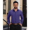 image:imageAlimens amp Gentle Mens Dress Shirts Long Sleeve Wrinkle Free Stretch Solid Button Down Shirt Casual Wedding Dating Dress ShirtPurple