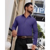 image:imageAlimens amp Gentle Mens Dress Shirts Long Sleeve Wrinkle Free Stretch Solid Button Down Shirt Casual Wedding Dating Dress ShirtPurple