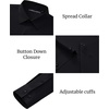 image:imageAlimens amp Gentle Mens Dress Shirts Stretch Muscle Fit Wrinkle Free Long Sleeve Button Down Shirt Casual Business Formal ShirtBlack