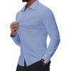 image:imageAlimens amp Gentle Mens Dress Shirts Stretch Muscle Fit Wrinkle Free Long Sleeve Button Down Shirt Casual Business Formal ShirtBlue