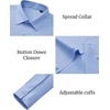 image:imageAlimens amp Gentle Mens Dress Shirts Stretch Muscle Fit Wrinkle Free Long Sleeve Button Down Shirt Casual Business Formal ShirtBlue