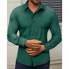 image:imageAlimens amp Gentle Mens Dress Shirts Stretch Muscle Fit Wrinkle Free Long Sleeve Button Down Shirt Casual Business Formal ShirtGreen