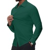 image:imageAlimens amp Gentle Mens Dress Shirts Stretch Muscle Fit Wrinkle Free Long Sleeve Button Down Shirt Casual Business Formal ShirtGreen