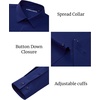 image:imageAlimens amp Gentle Mens Dress Shirts Stretch Muscle Fit Wrinkle Free Long Sleeve Button Down Shirt Casual Business Formal ShirtNavy Blue
