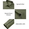 image:imageAlimens amp Gentle Mens Dress Shirts Stretch Muscle Fit Wrinkle Free Long Sleeve Button Down Shirt Casual Business Formal ShirtOlive
