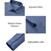 image:imageAlimens amp Gentle Mens Dress Shirts Stretch Muscle Fit Wrinkle Free Long Sleeve Button Down Shirt Casual Business Formal ShirtSteel Blue